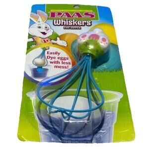 Paas Whiskers Egg Dipper Kids Easter Egg Dyeing Tool Mess Free Blue Whisk NO BOX